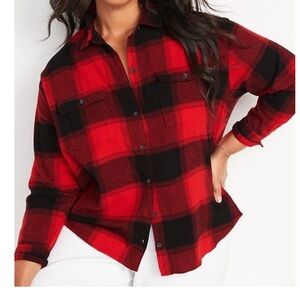 Old Navy Plaid Flannel Boyfriend Shirt